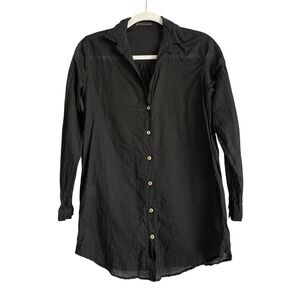 VIX Paula Hermanny Women's Small Juliana Short Mini Cover Up Black Shirt Swim